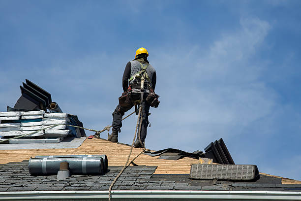 Professional Gutter Installation technician working in Edwardsburg, MI